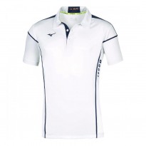 Mizuno Polo Hex Rect Uomo Bianco/Blu